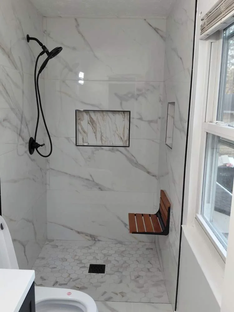 Completed Walk-In Shower