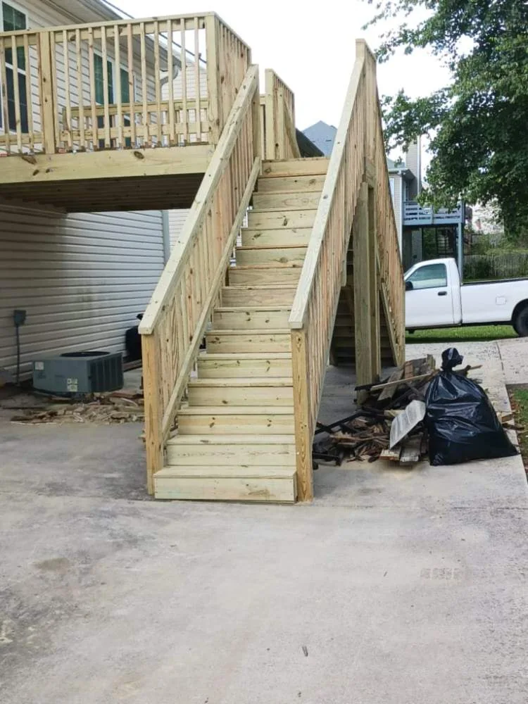 New Wood Deck Stairs